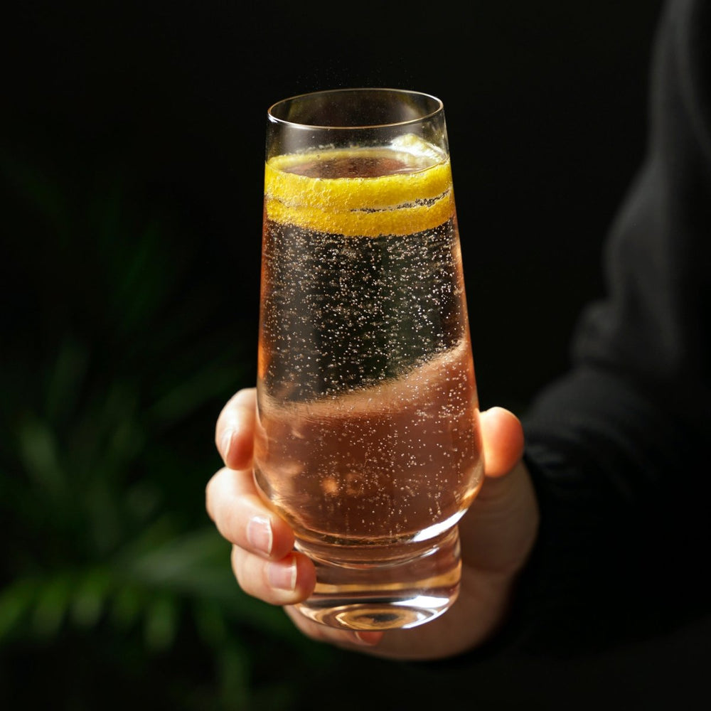 
                      
                        Viski Raye Heavy Base Stemless Crystal Champagne Flutes, Set of 2 - lily & onyx
                      
                    