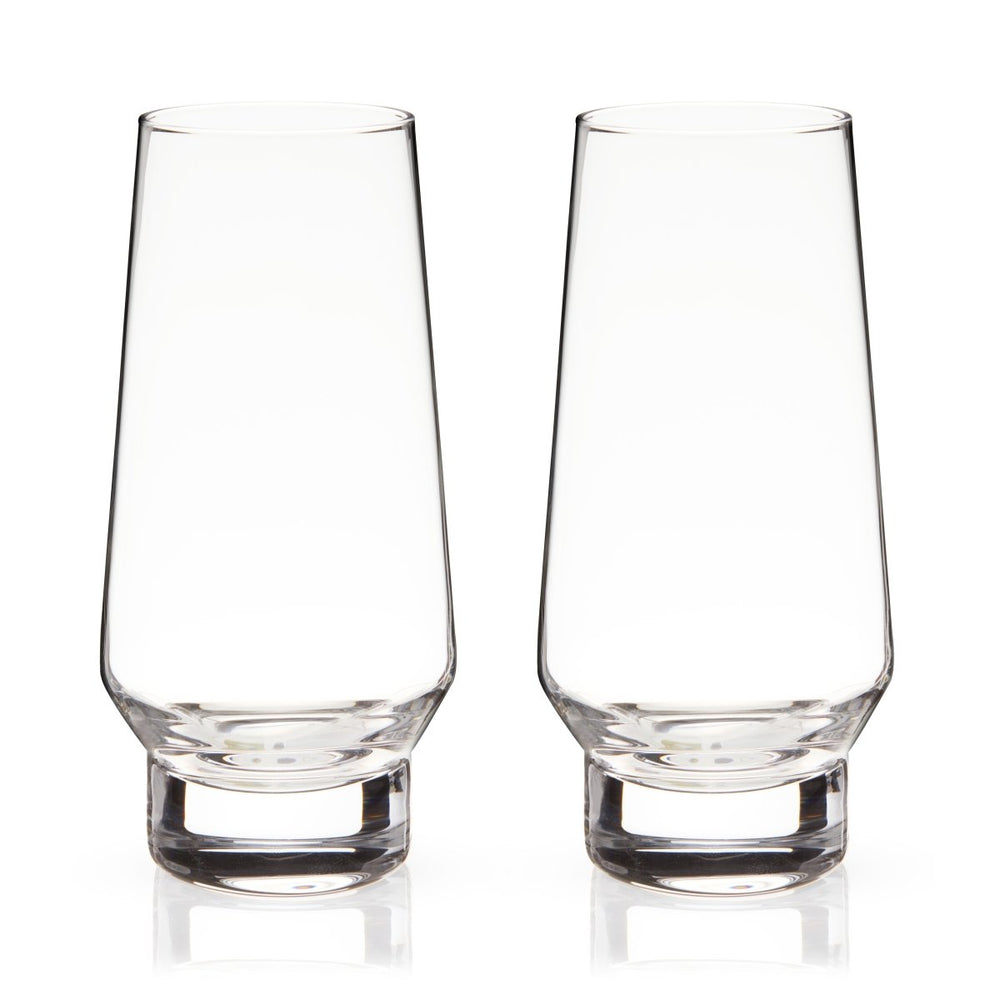 Viski Raye Heavy Base Stemless Crystal Champagne Flutes, Set of 2 - lily & onyx