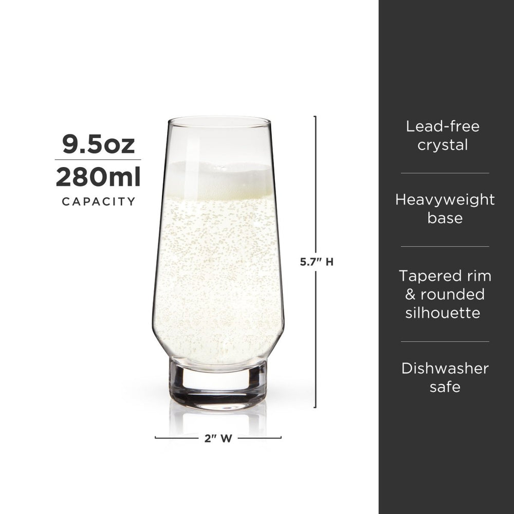 
                      
                        Viski Raye Heavy Base Stemless Crystal Champagne Flutes, Set of 2 - lily & onyx
                      
                    