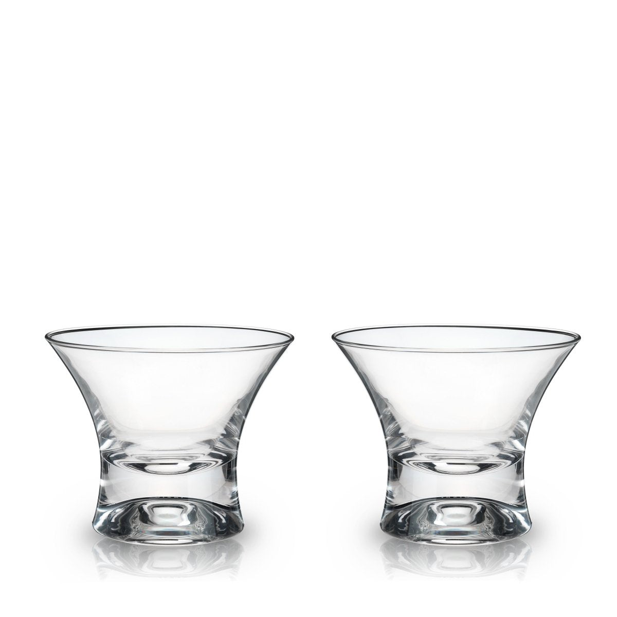 Viski Raye Heavy Base Stemless Crystal Manhattan Glasses, Set of 2 - lily & onyx