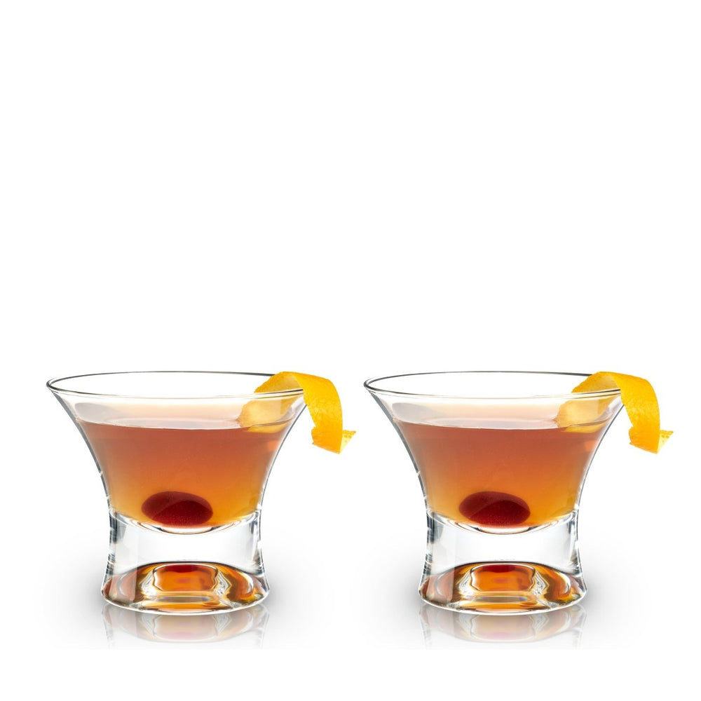 
                      
                        Viski Raye Heavy Base Stemless Crystal Manhattan Glasses, Set of 2 - lily & onyx
                      
                    