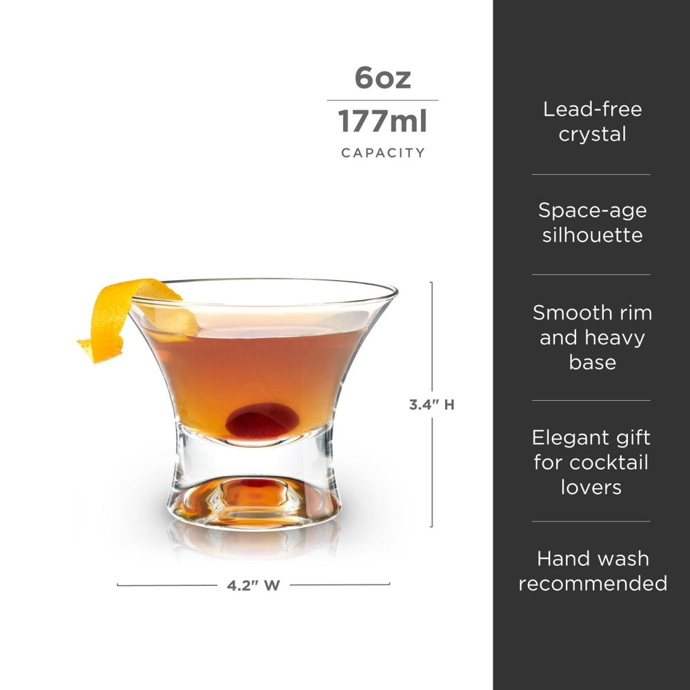 
                      
                        Viski Raye Heavy Base Stemless Crystal Manhattan Glasses, Set of 2 - lily & onyx
                      
                    