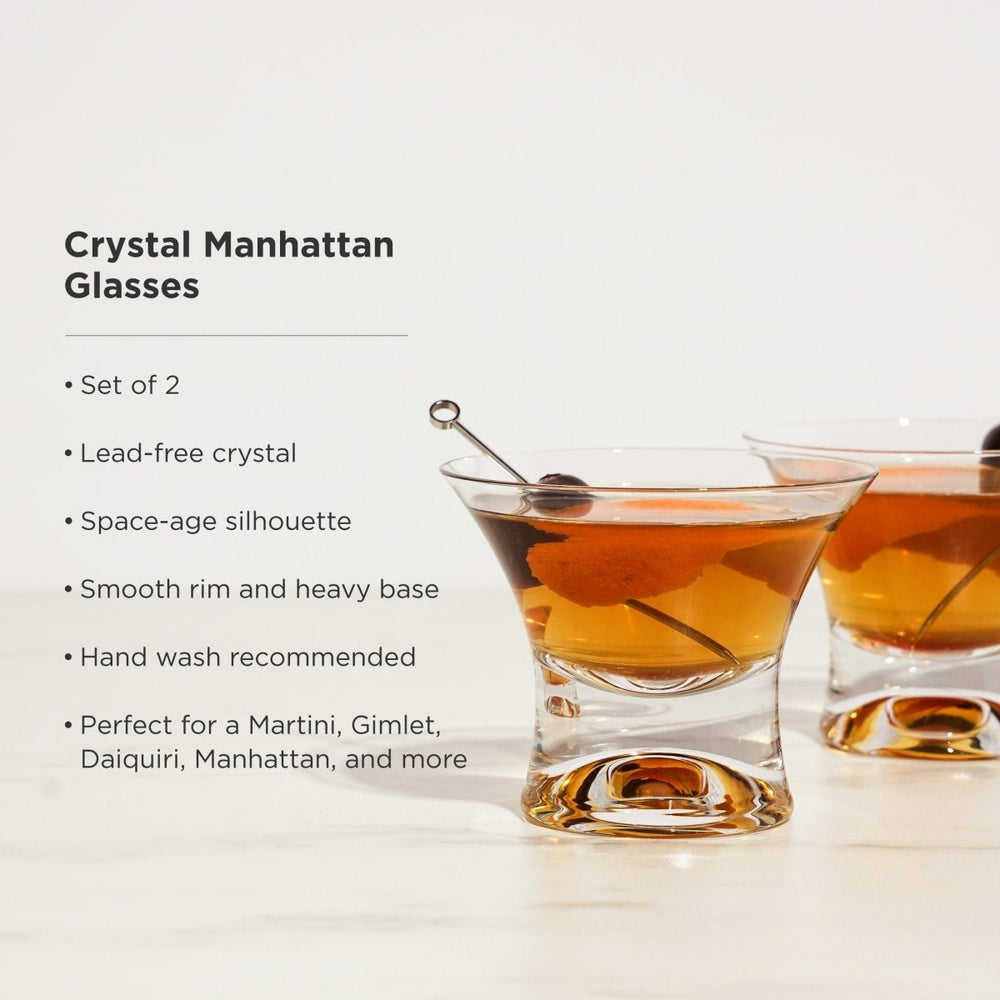 
                      
                        Viski Raye Heavy Base Stemless Crystal Manhattan Glasses, Set of 2 - lily & onyx
                      
                    