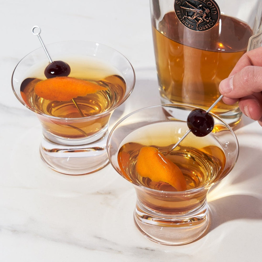 
                      
                        Viski Raye Heavy Base Stemless Crystal Manhattan Glasses, Set of 2 - lily & onyx
                      
                    