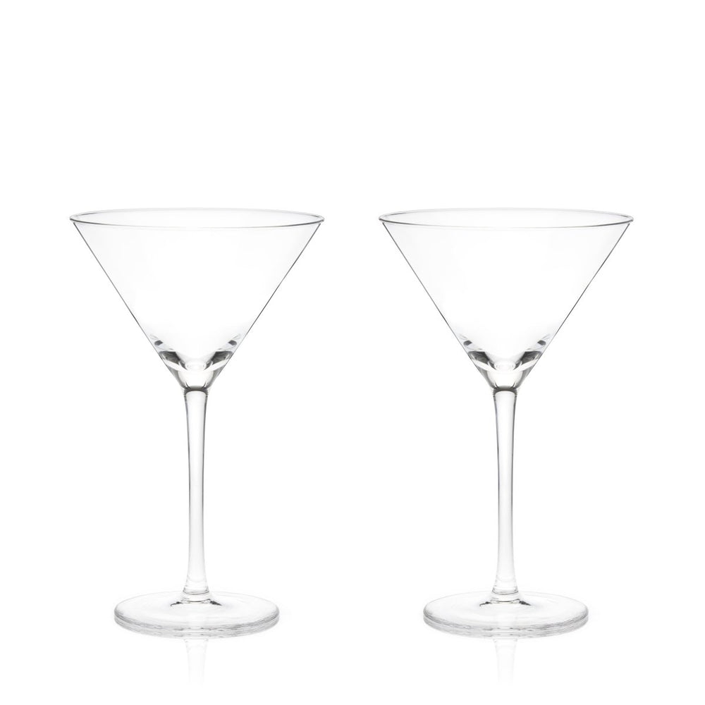Viski Raye Stemmed Crystal Martini Glasses, Set of 2 - lily & onyx