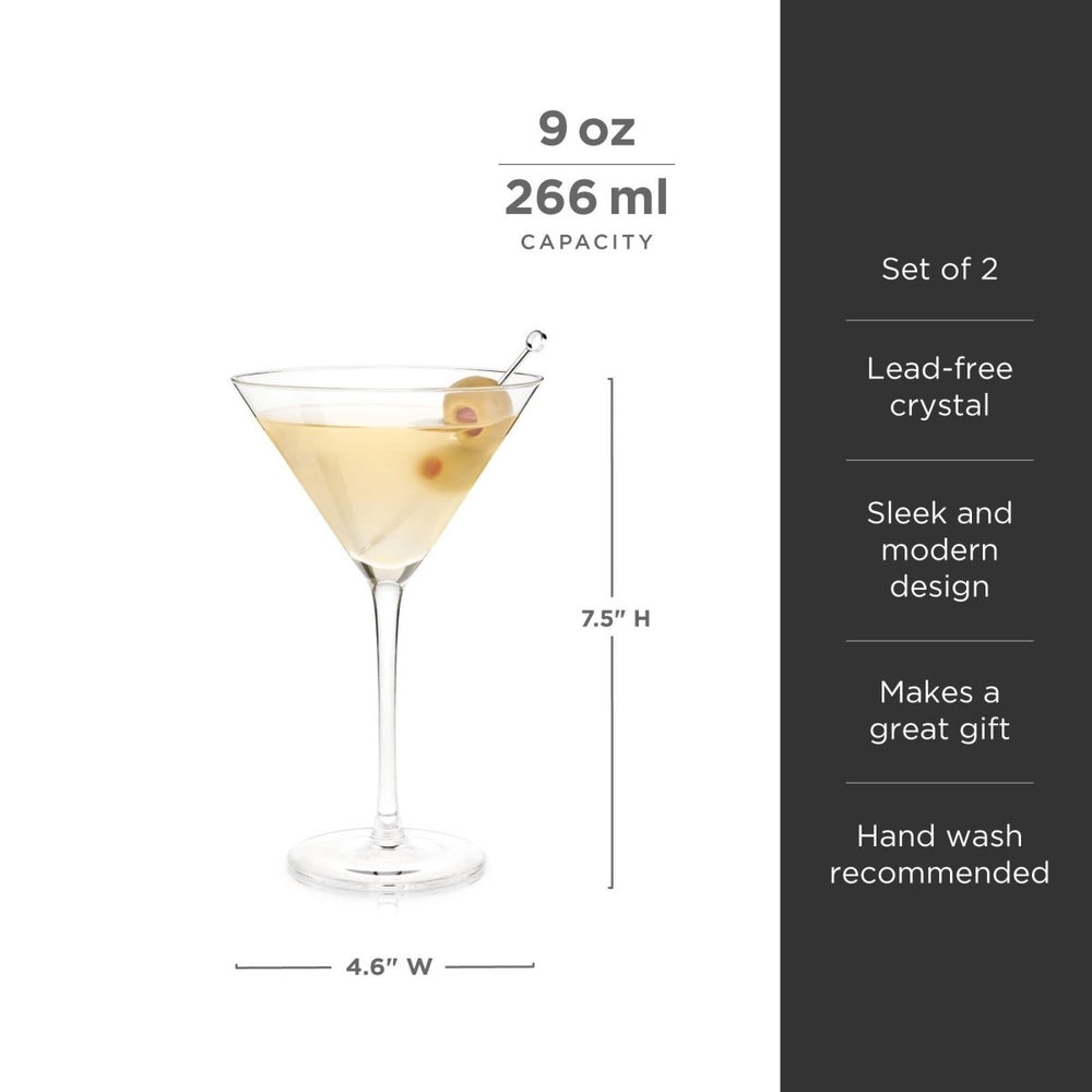 
                      
                        Viski Raye Stemmed Crystal Martini Glasses, Set of 2 - lily & onyx
                      
                    