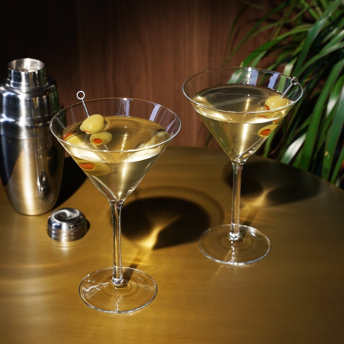 Viski Raye Stemmed Crystal Martini Glasses, Set of 2 - lily & onyx