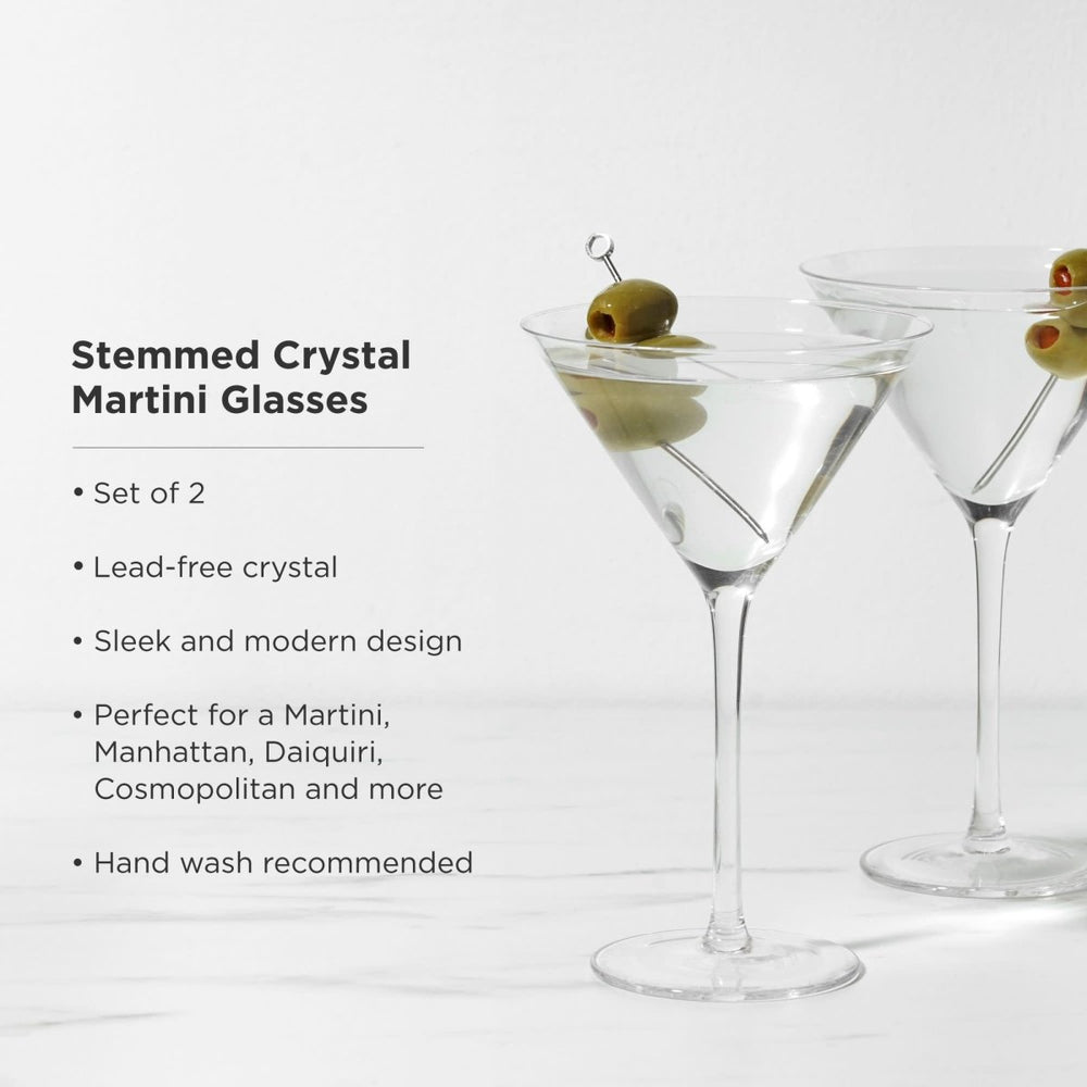 
                      
                        Viski Raye Stemmed Crystal Martini Glasses, Set of 2 - lily & onyx
                      
                    