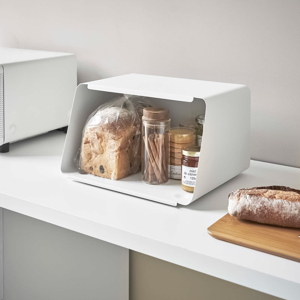 
                      
                        Steel Bread Box with Wood Cutting Board Lid
                      
                    