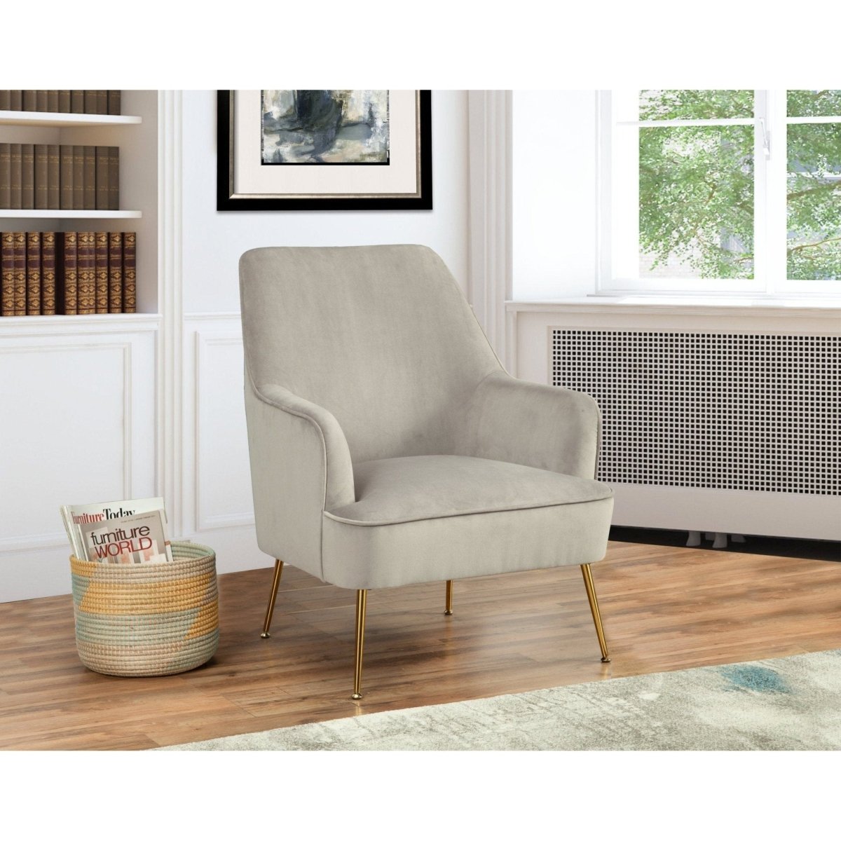 Alpine Furniture Rebecca Leisure Chair, Grey - lily & onyx