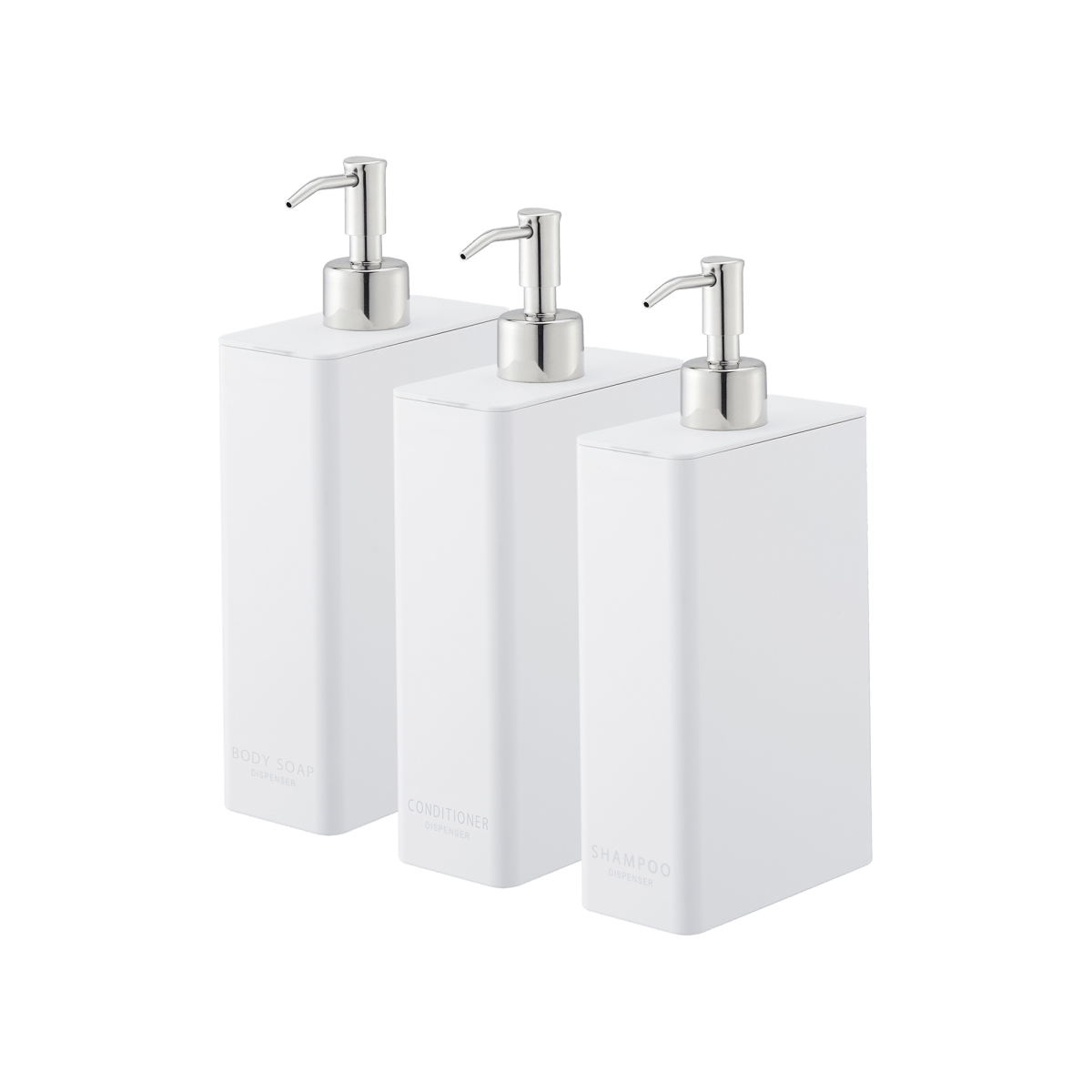 Yamazaki Home Rectangle Dispenser Bundle - Shampoo, Conditioner, and Body Soap - lily & onyx