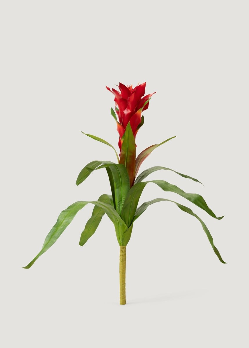 Afloral Red Artificial Bromeliad Tropical Plant - 20" - lily & onyx
