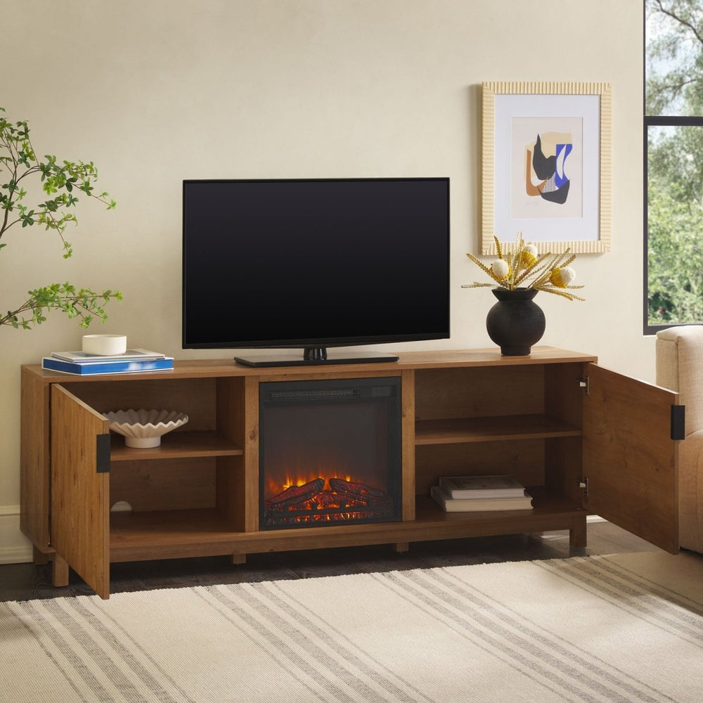 
                      
                        Walker Edison Reema Scandinavian 70" Modern Reeded TV Stand with Freestanding Electric Fireplace - lily & onyx
                      
                    