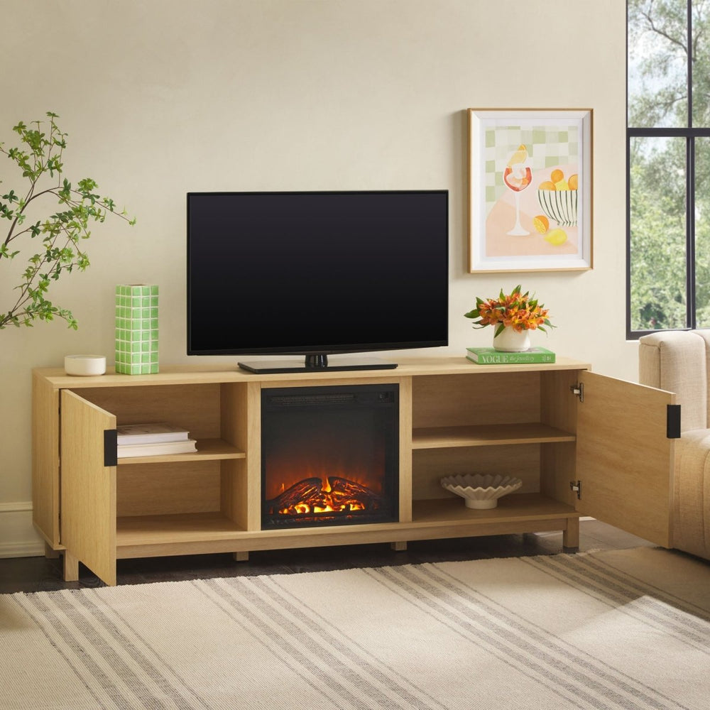 
                      
                        Walker Edison Reema Scandinavian 70" Modern Reeded TV Stand with Freestanding Electric Fireplace - lily & onyx
                      
                    