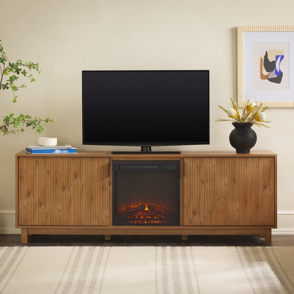 
                      
                        Walker Edison Reema Scandinavian 70" Modern Reeded TV Stand with Freestanding Electric Fireplace - lily & onyx
                      
                    