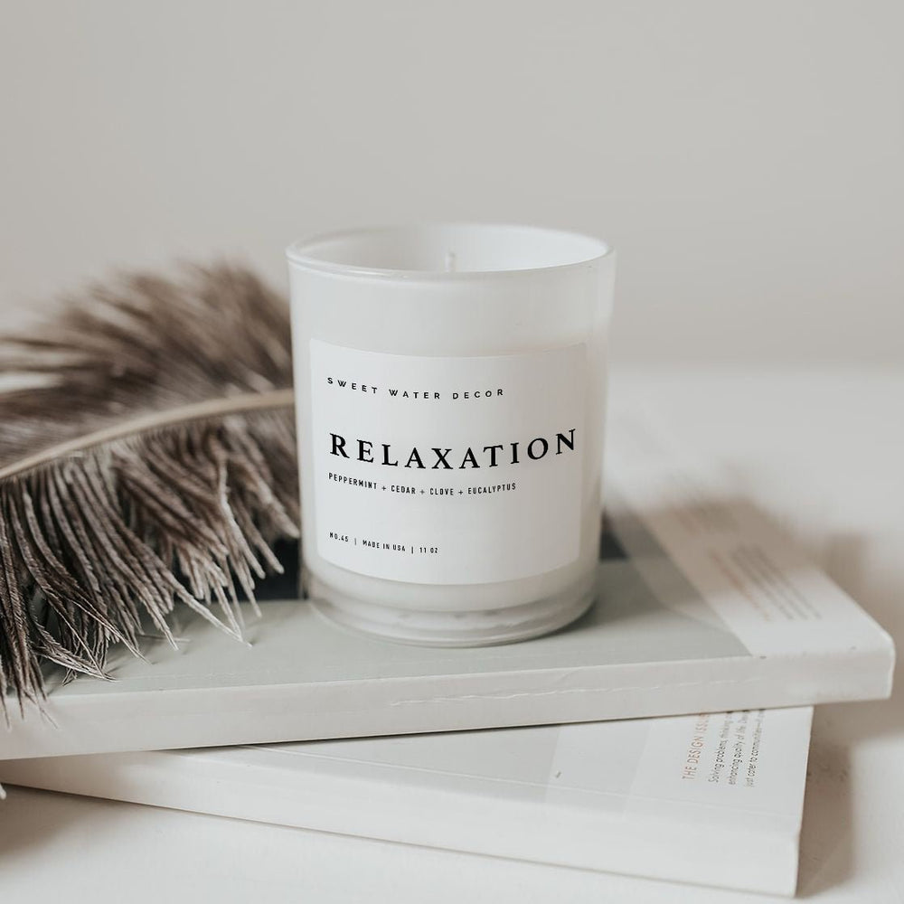 Sweet Water Decor Relaxation Soy Candle - White Jar - 11 oz - lily & onyx