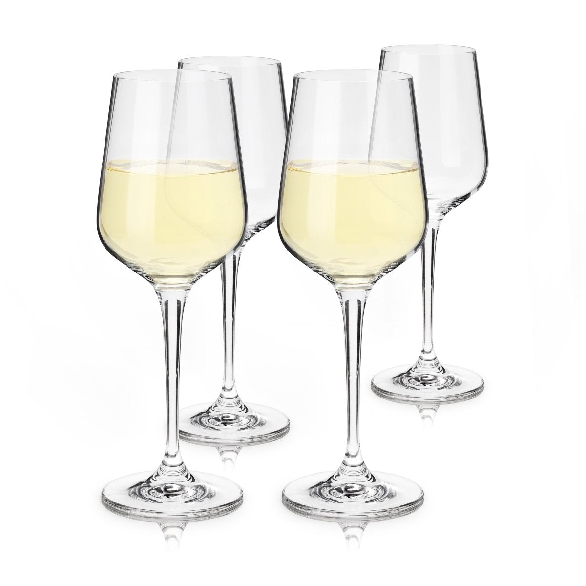 Viski Reserve Inez Crystal Chardonnay Glasses, Set of 4 - lily & onyx