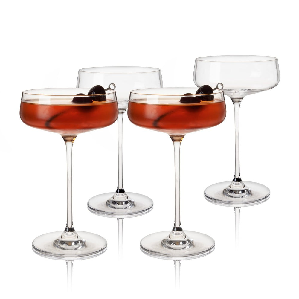 
                      
                        Viski Reserve Julien Crystal Coupe Glasses, Set of 4 - lily & onyx
                      
                    