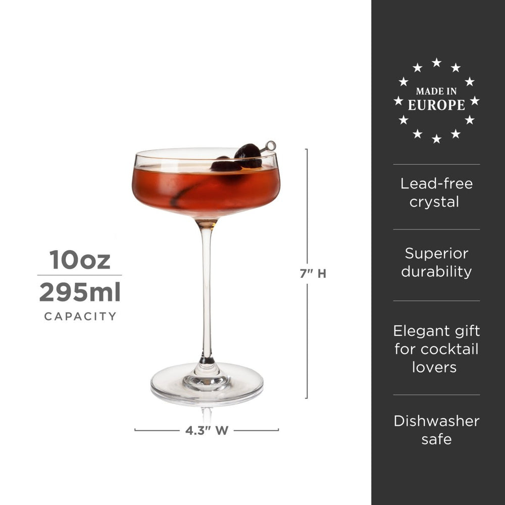 
                      
                        Viski Reserve Julien Crystal Coupe Glasses, Set of 4 - lily & onyx
                      
                    