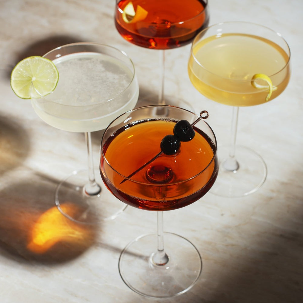 
                      
                        Viski Reserve Julien Crystal Coupe Glasses, Set of 4 - lily & onyx
                      
                    