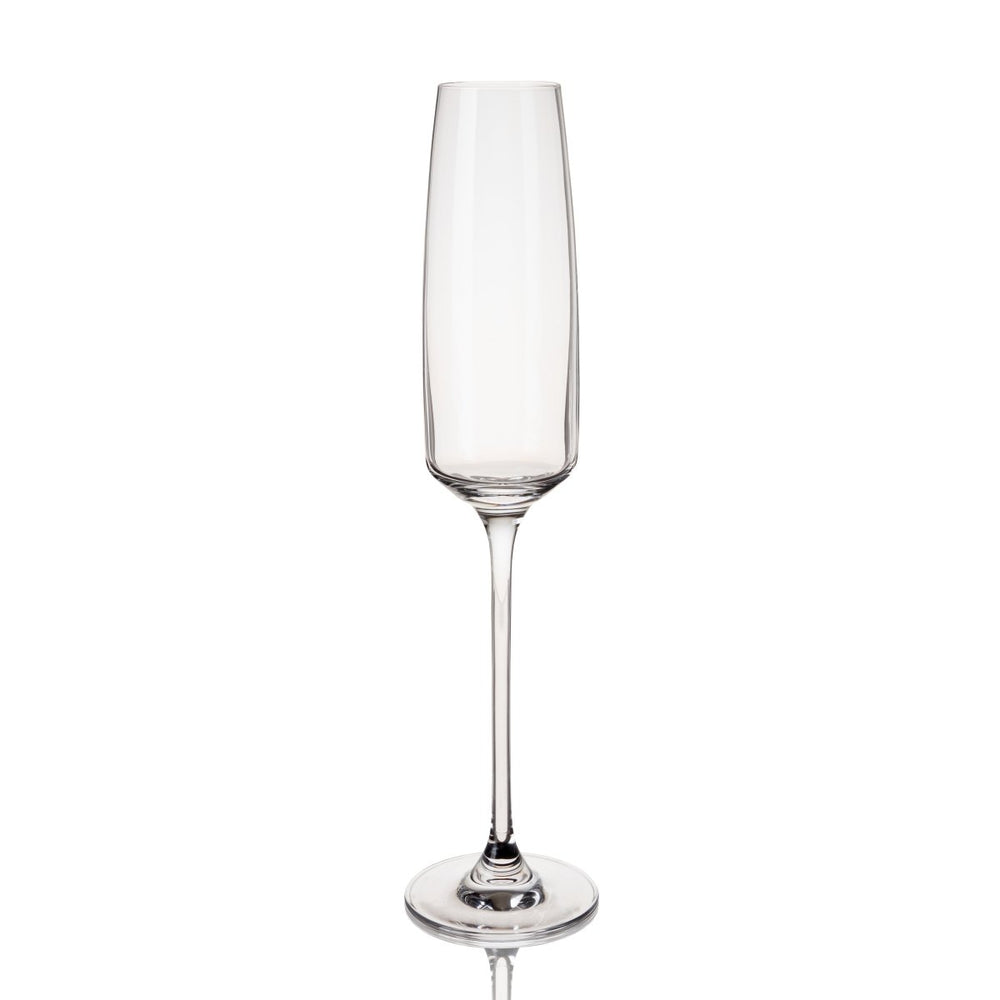 Viski Reserve Julien Crystal Flute Glasses, Set of 4 - lily & onyx