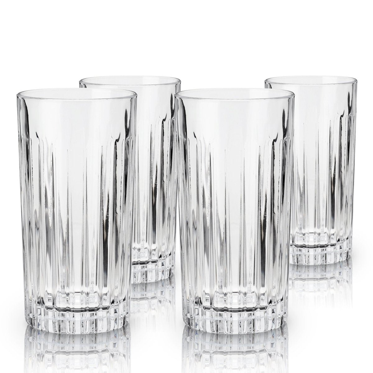 Viski Reserve Milo Crystal Highball Glasses, Set of 4 - lily & onyx