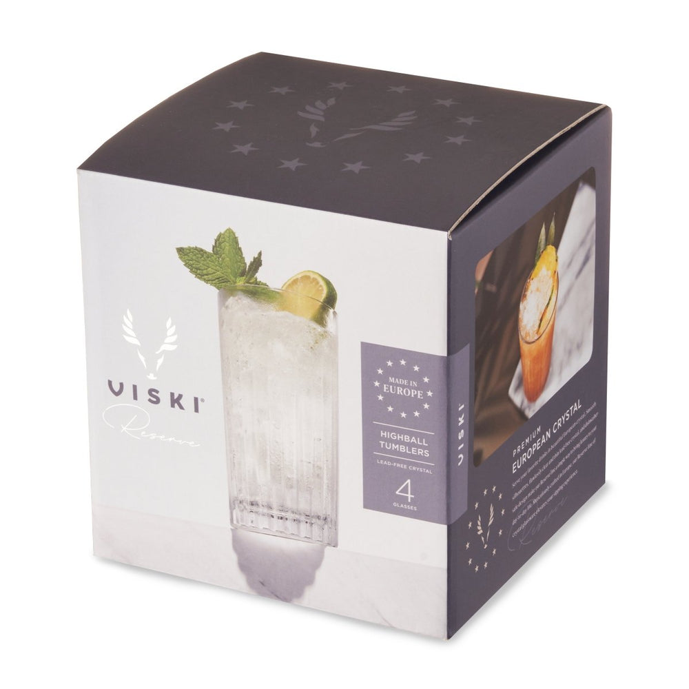 
                      
                        Viski Reserve Milo Crystal Highball Glasses, Set of 4 - lily & onyx
                      
                    