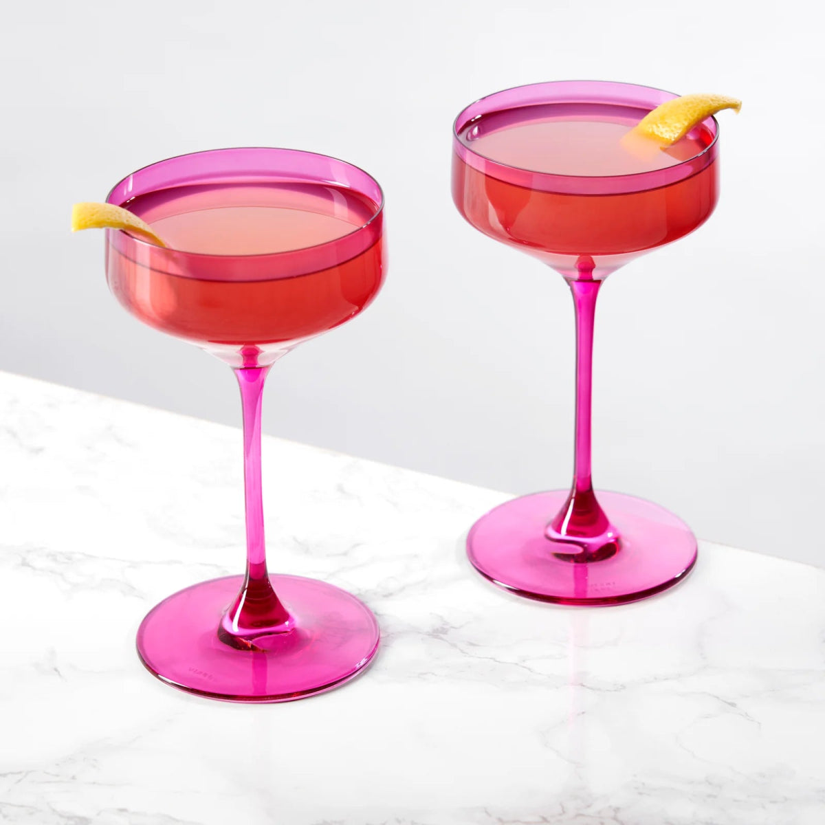 Reserve Nouveau Crystal Coupe Glasses in Berry, Set of 2