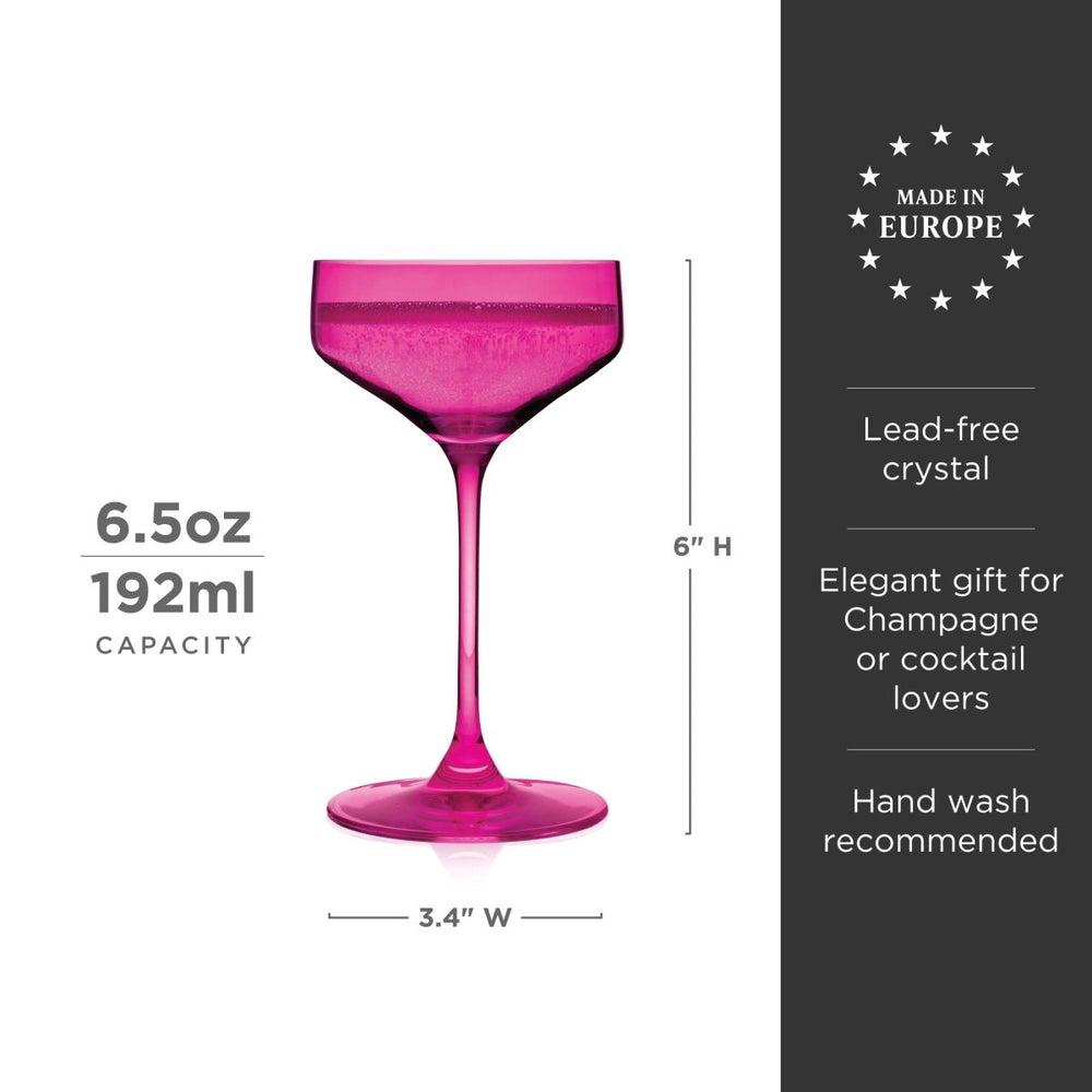 
                      
                        Viski Reserve Nouveau Crystal Coupe Glasses in Berry, Set of 2 - lily & onyx
                      
                    