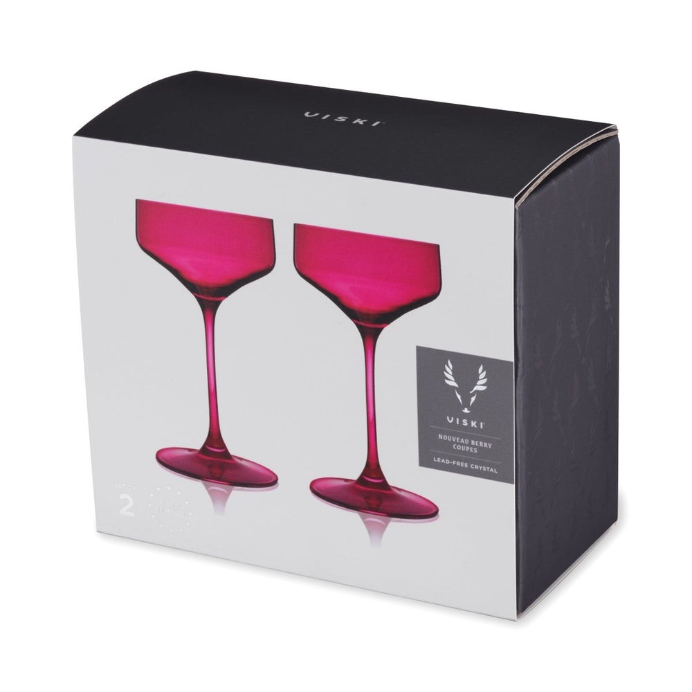 
                      
                        Viski Reserve Nouveau Crystal Coupe Glasses in Berry, Set of 2 - lily & onyx
                      
                    