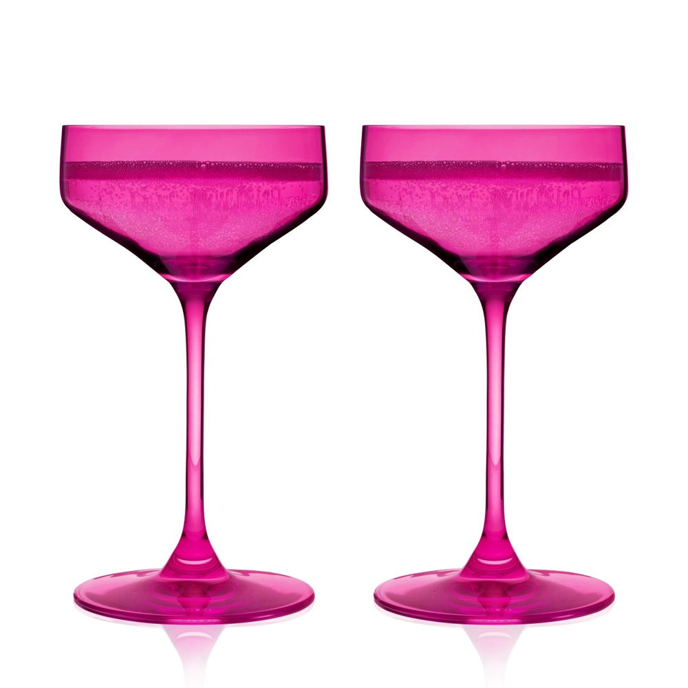 
                      
                        Viski Reserve Nouveau Crystal Coupe Glasses in Berry, Set of 2 - lily & onyx
                      
                    