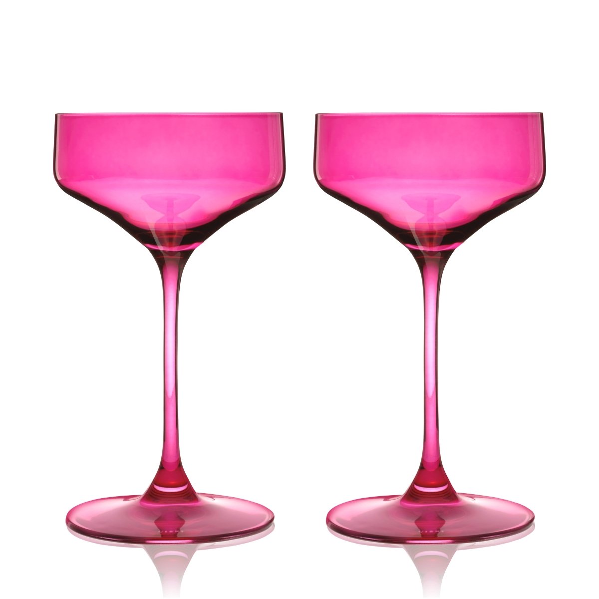 Viski Reserve Nouveau Crystal Coupe Glasses in Berry, Set of 2 - lily & onyx