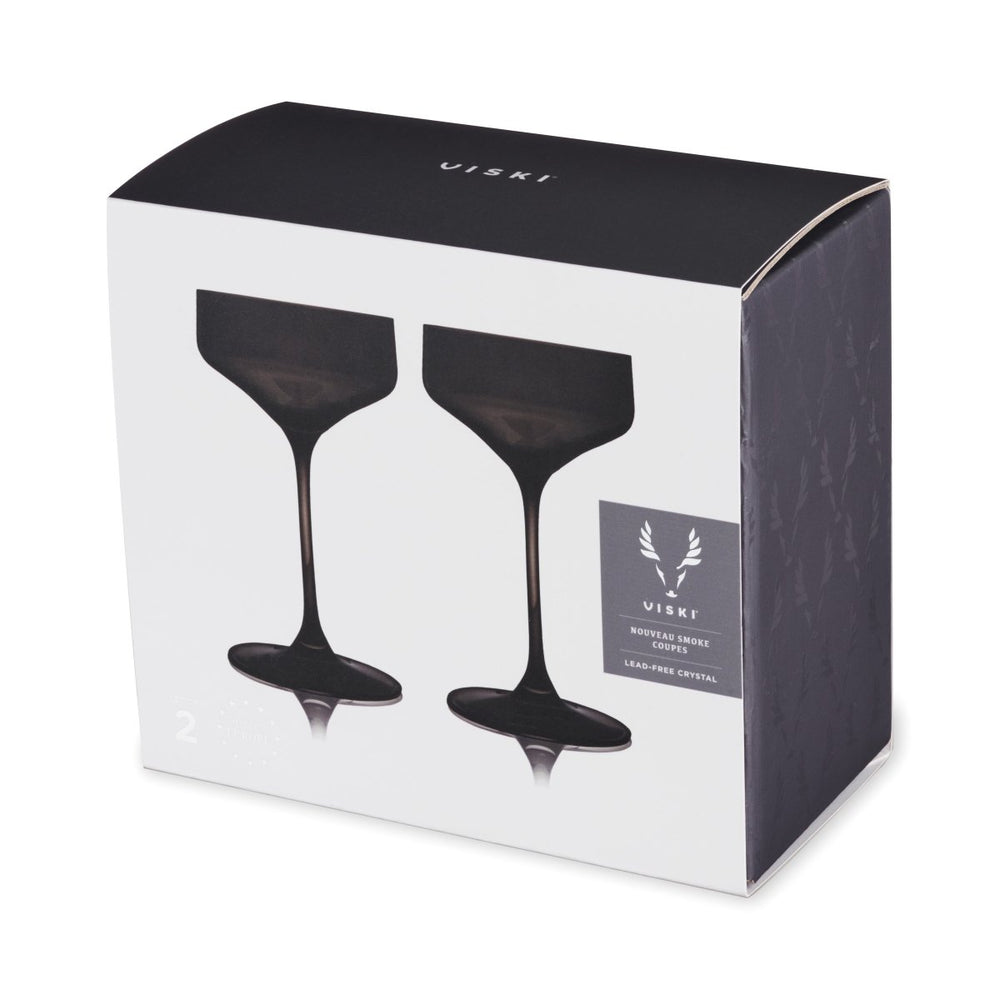 
                      
                        Viski Reserve Nouveau Crystal Coupe Glasses in Smoke, Set of 2 - lily & onyx
                      
                    