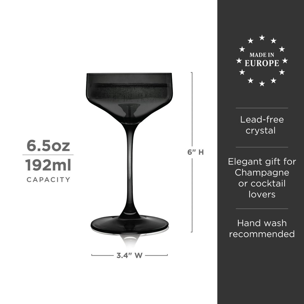 
                      
                        Viski Reserve Nouveau Crystal Coupe Glasses in Smoke, Set of 2 - lily & onyx
                      
                    