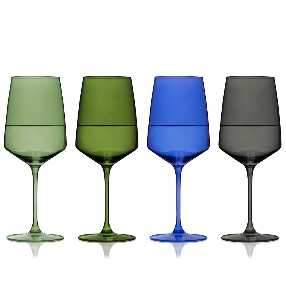 
                      
                        Viski Reserve Nouveau Crystal Wine Glasses in Seaside, Set of 4 - lily & onyx
                      
                    