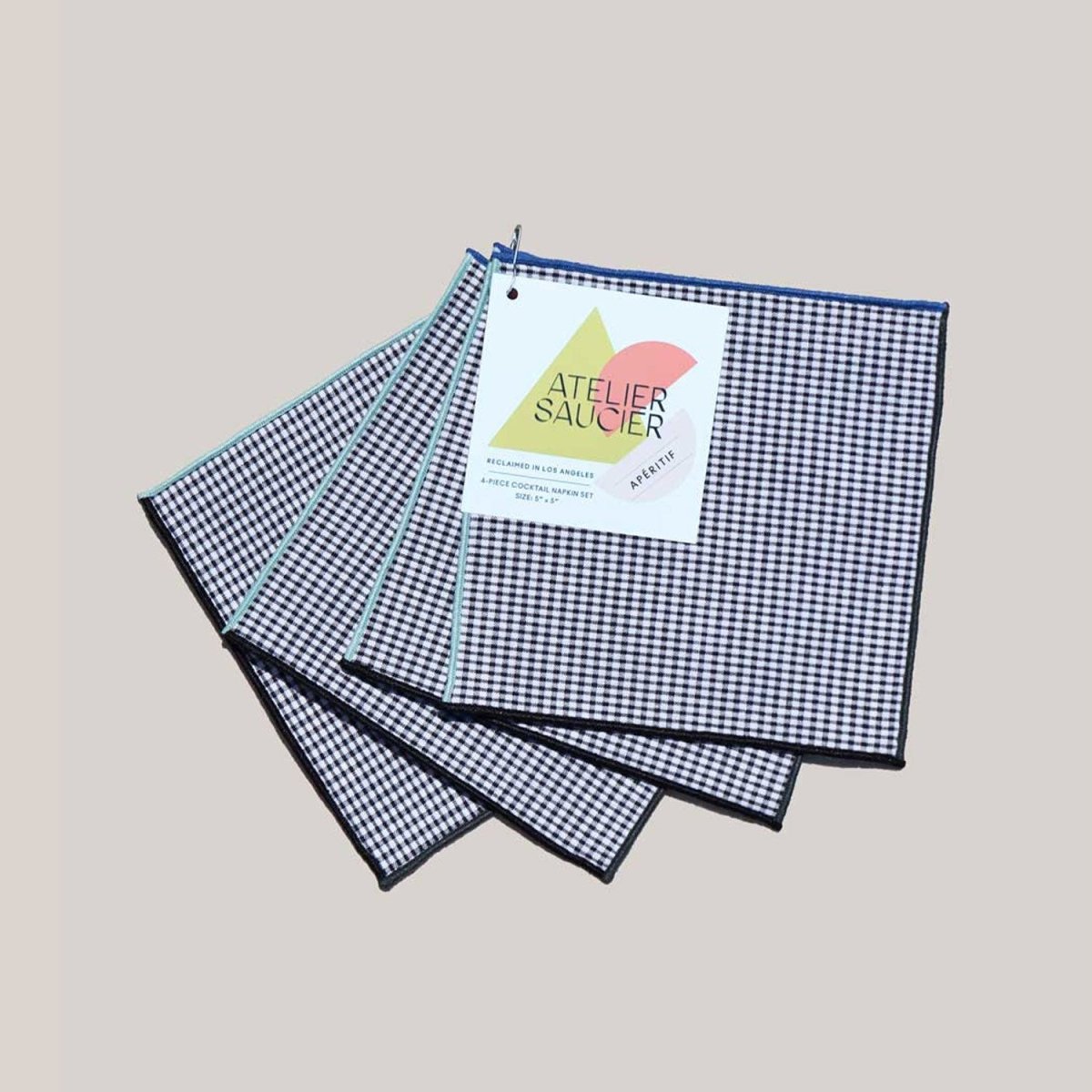 ATELIER SAUCIER Retro Gingham Cocktail Napkins | Set of 4 - lily & onyx
