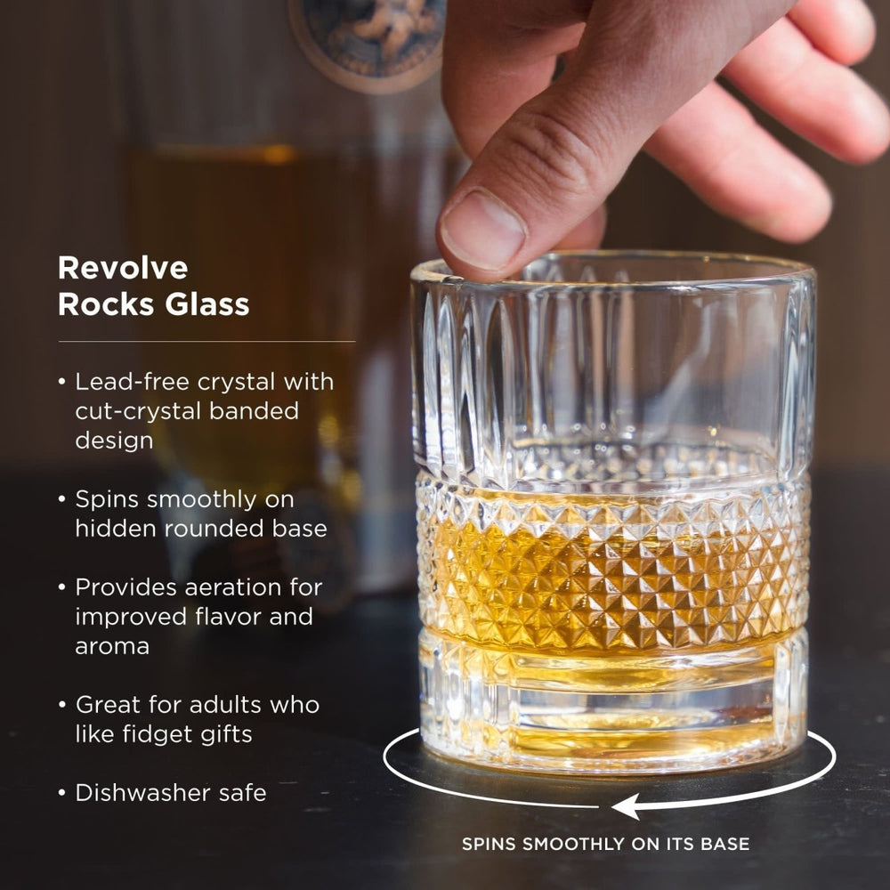 
                      
                        Viski Revolve Crystal Rocks Glass - lily & onyx
                      
                    
