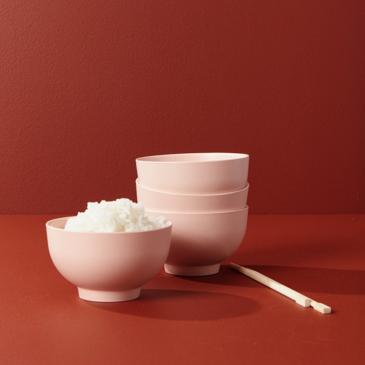 EKOBO Rice Bowl Set, Set of 4 - Blush - lily & onyx