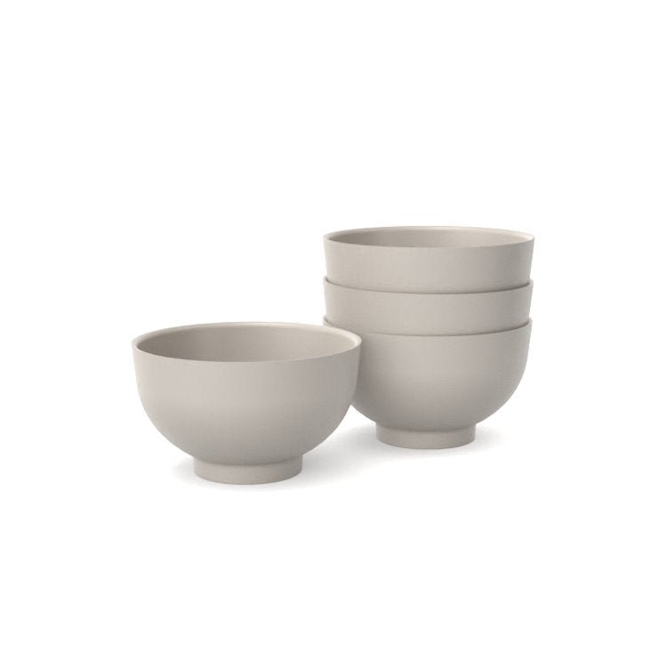 EKOBO Rice Bowl Set, Set of 4 - Stone - lily & onyx