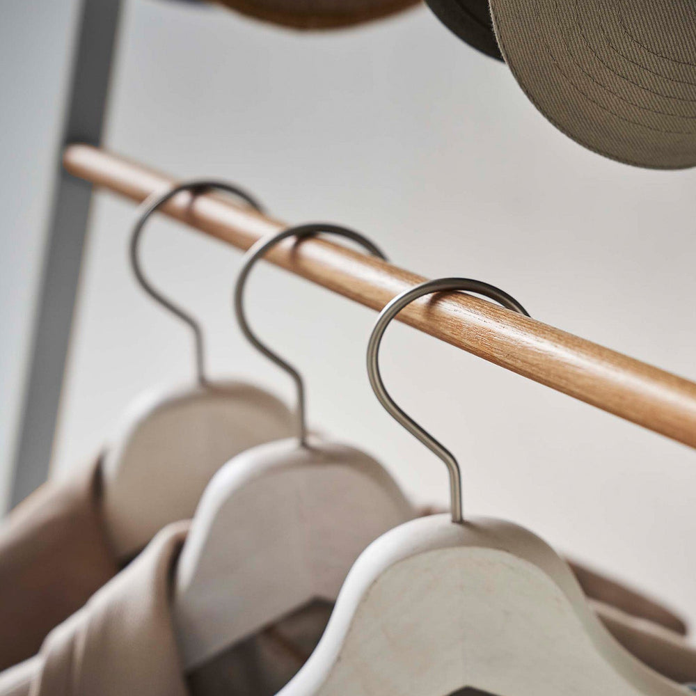 
                      
                        Steel & Wood Coat Rack with Hat Storage, 66" H
                      
                    