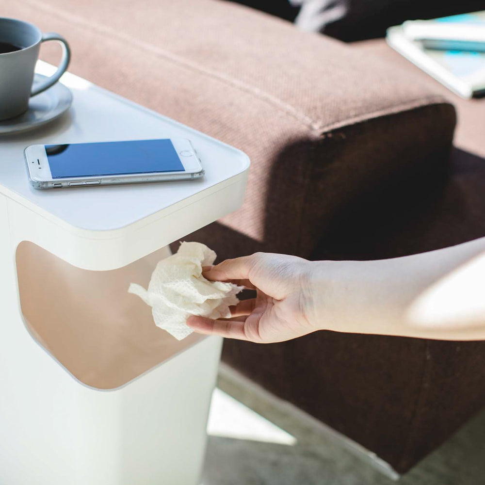 Side Table Trash Can