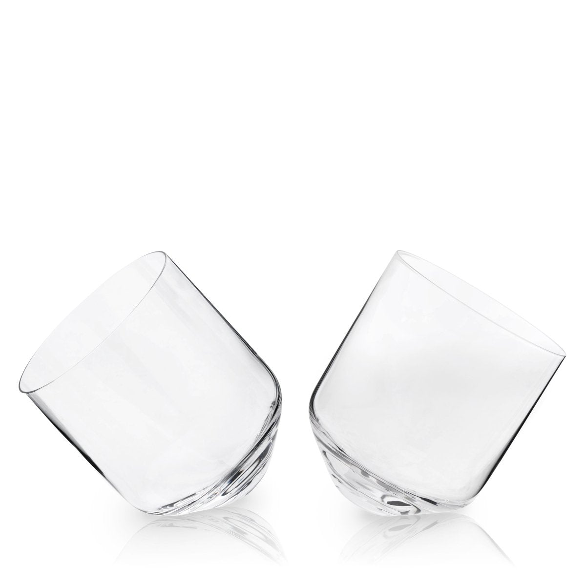 Viski Rolling Crystal Whiskey Tumblers, Set of 2