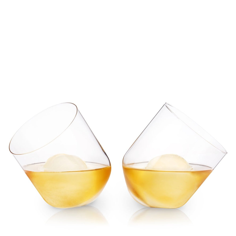 
                      
                        Viski Rolling Crystal Whiskey Tumblers, Set of 2
                      
                    