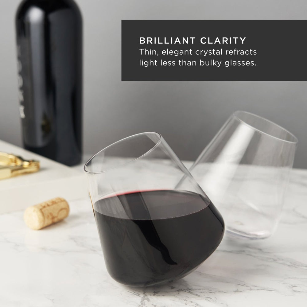 
                      
                        Viski Rolling Crystal Wine Glasses, Set of 2 - lily & onyx
                      
                    
