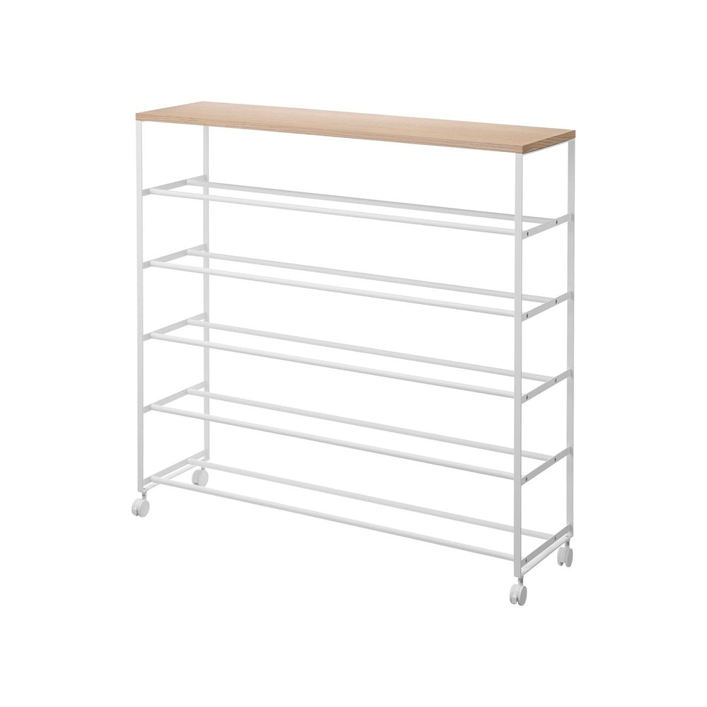 Yamazaki Home Rolling Five - Tier Steel Shoe Rack - lily & onyx