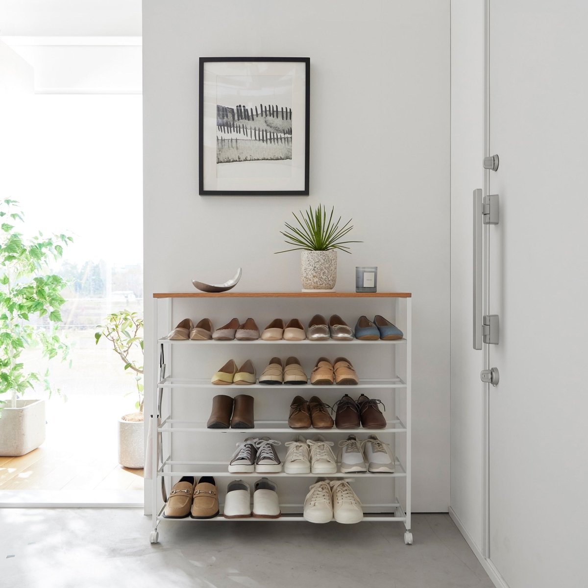 Rl Shoe Rack Rolling Five-Tier Steel Shoe Rack | lily & onyx