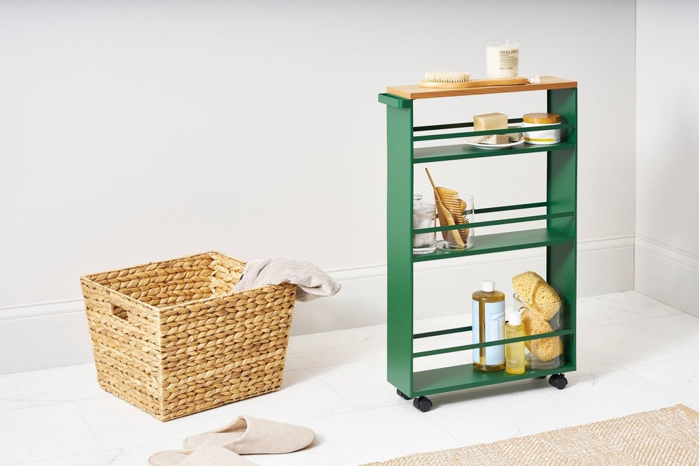
                      
                        Yamazaki Home Rolling Slim Steel Storage Cart, 32" H - Forest Green - lily & onyx
                      
                    