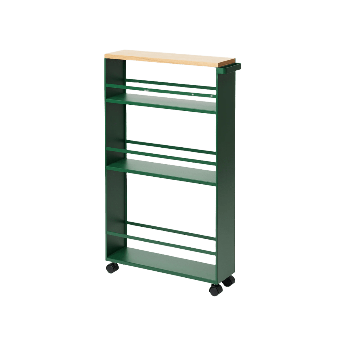 Yamazaki Home Rolling Slim Steel Storage Cart, 32" H - Forest Green - lily & onyx
