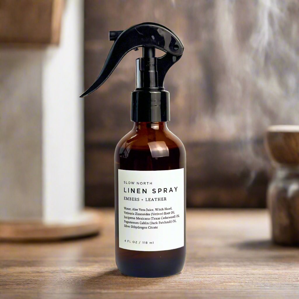 Slow North Room & Linen Spray | Embers + Leather - lily & onyx