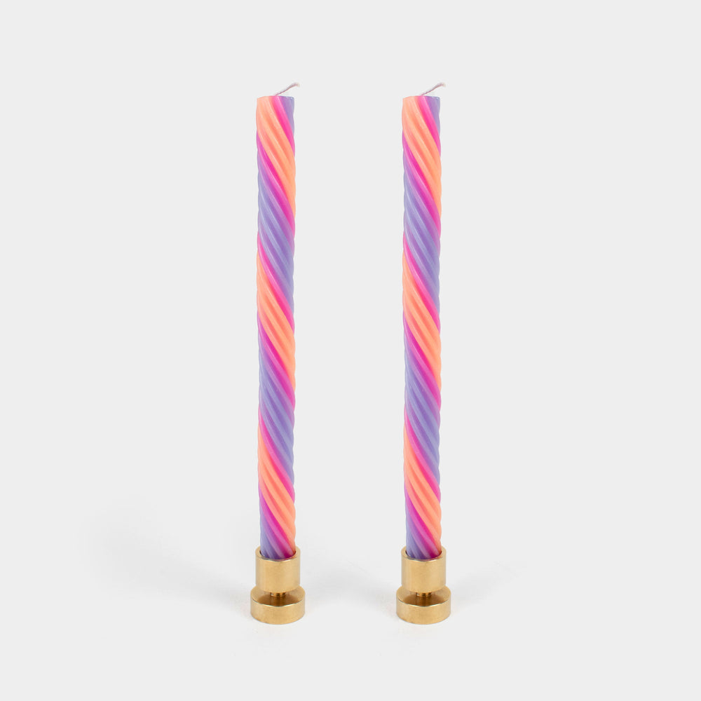 Rope Candles - Orange, Pink & Lavender - 2 pack